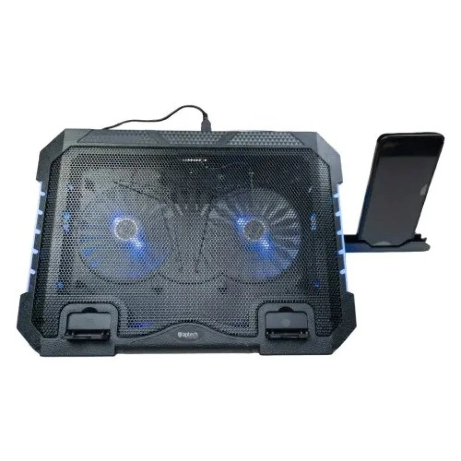 Aptech ACP-218 Dual-Fan Laptop Cooling Pad with Mobile Holder image 2