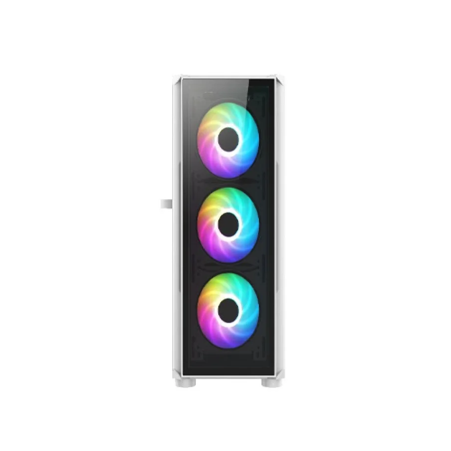 Aptech R21 Glass White RGB Desktop Gaming Case with 6 RGB Fans image 3