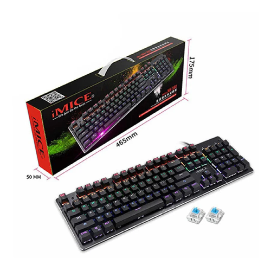 iMICE MK-X80 RGB Backlit Blue Switch Mechanical Gaming Keyboard image 3