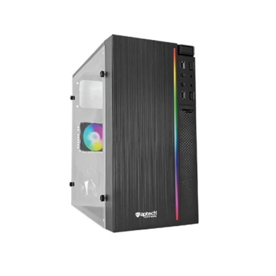 Aptech T40 mATX Office Casing with Left Tempered Glass, Without Fan