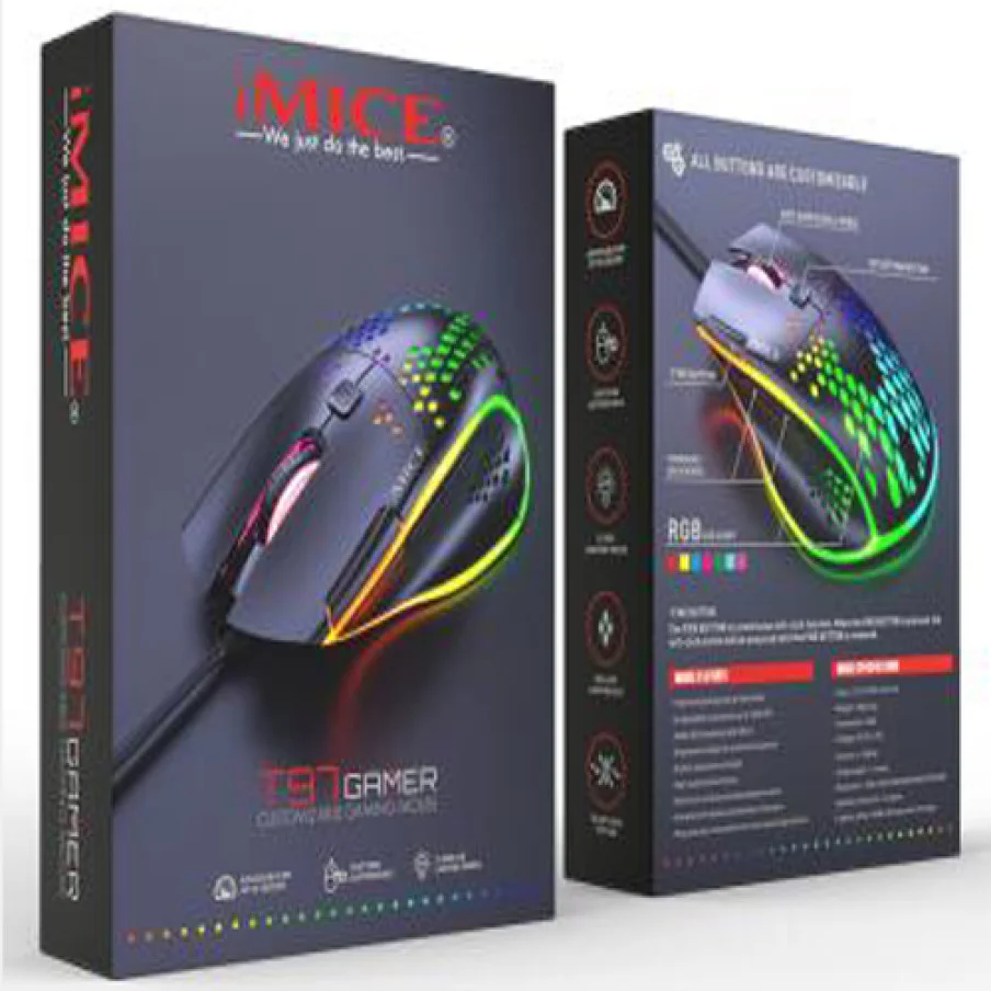 iMICE T97 Ergonomic Wired Gaming Mouse USB Rechargeable 7200 DPI image 2